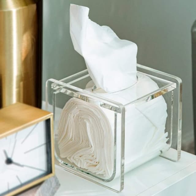 Acrylic Table Square Tissue Holder